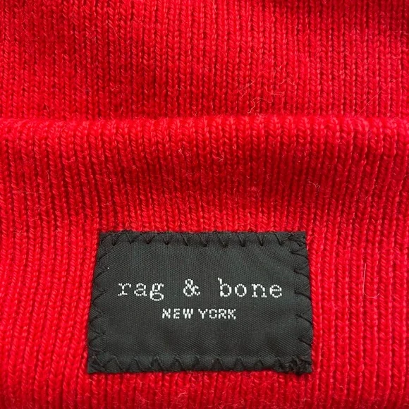 Rag & Bone Vibrant Red Knit Beanie - Picture 2 of 2